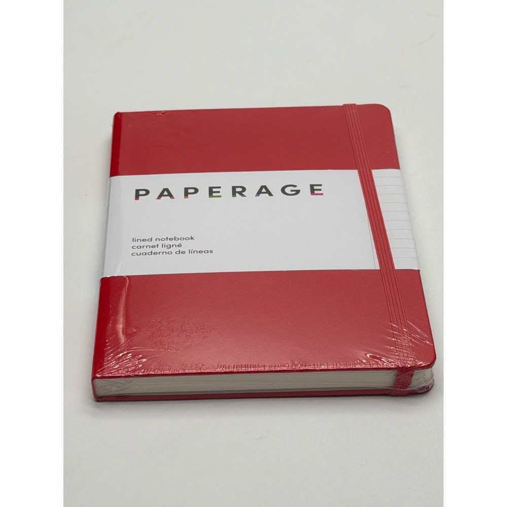 Paperage Red Lined Notebook 5.6x8 inch 160 Pages Hardcover Journal 88003 NEW